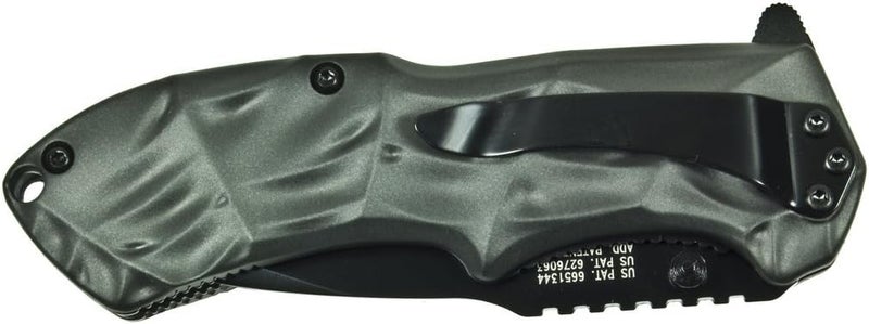 Smith & Wesson سكين طي بمقبض فضي من بلاك أوبس مع مشبك جيب، مقبض ألمنيوم، شفرة بطول 3.4 بوصة، شفرة من الفولاذ المقاوم للصدأ، للاستخدام التكتيكي، البقاء، في الهواء الطلق، وحملها يوميًا - Image 4